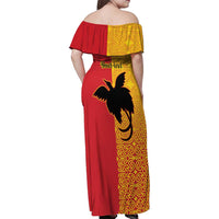 Papua New Guinea Oro Tapa Personalised Family Matching Off Shoulder Maxi Dress and Hawaiian Shirt Simple Bird of Paradise Style LT9 - Polynesian Pride