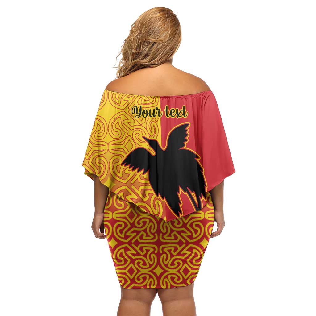 Papua New Guinea Oro Tapa Personalised Family Matching Off Shoulder Short Dress and Hawaiian Shirt Simple Bird of Paradise Style LT9 - Polynesian Pride