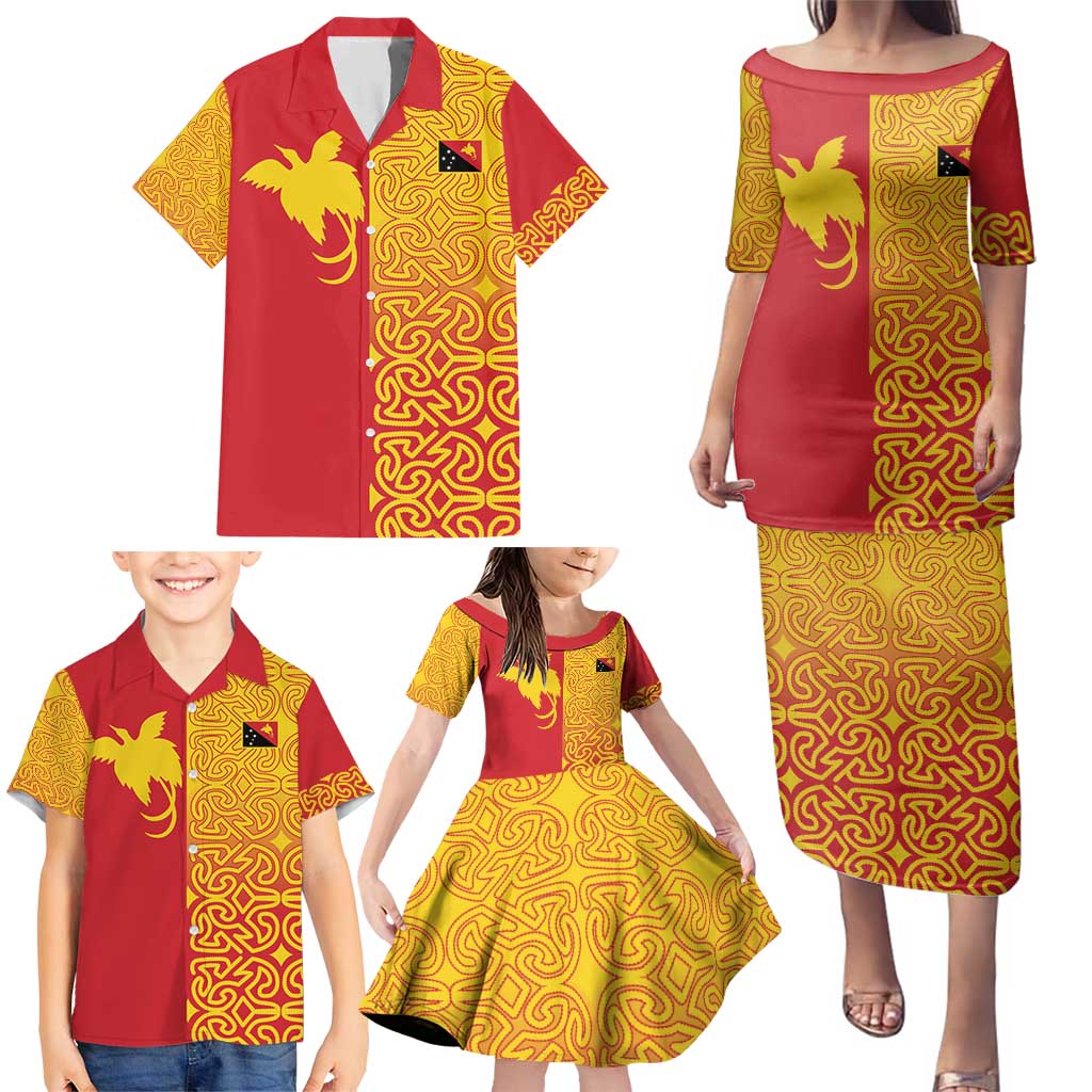 Papua New Guinea Oro Tapa Personalised Family Matching Puletasi and Hawaiian Shirt Simple Bird of Paradise Style LT9 - Polynesian Pride