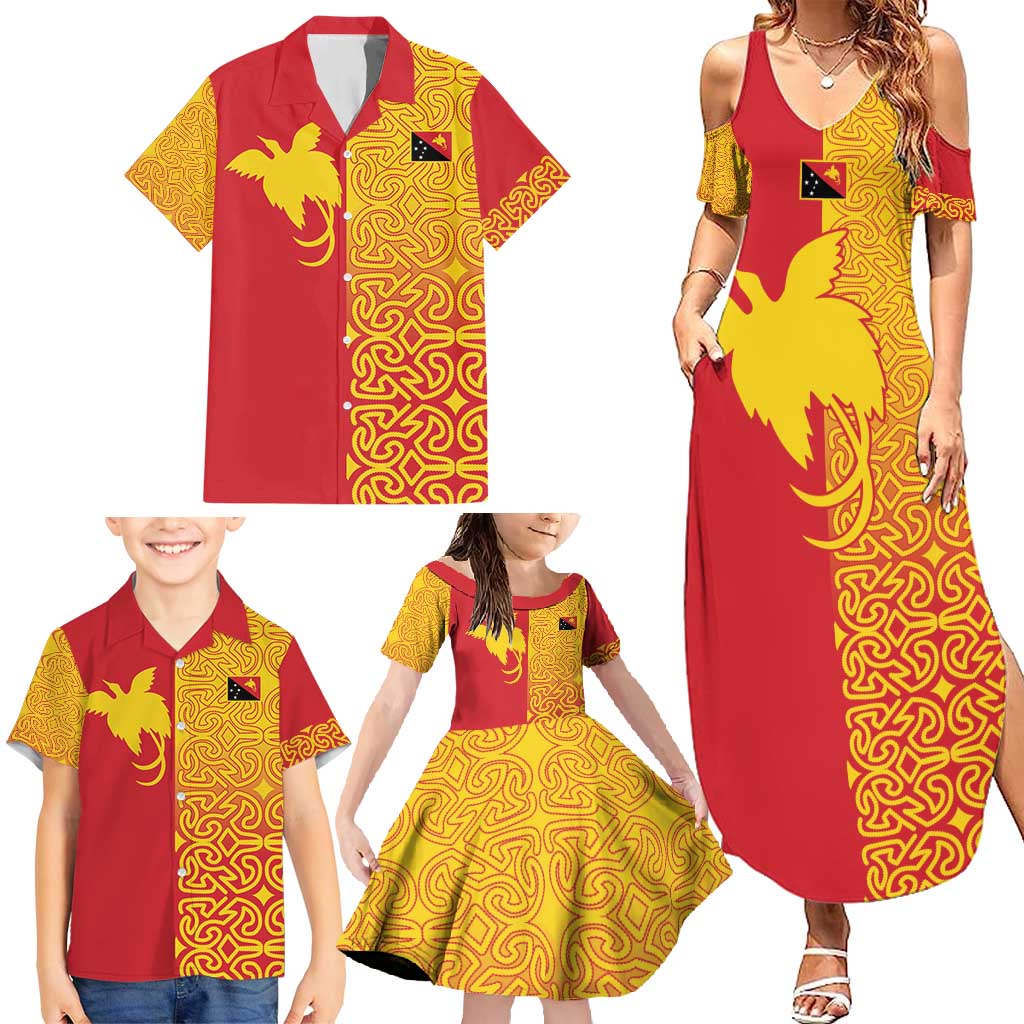 Papua New Guinea Oro Tapa Personalised Family Matching Summer Maxi Dress and Hawaiian Shirt Simple Bird of Paradise Style LT9 - Polynesian Pride