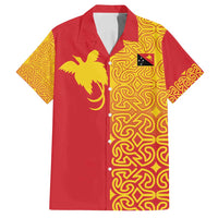Papua New Guinea Oro Tapa Personalised Family Matching Tank Maxi Dress and Hawaiian Shirt Simple Bird of Paradise Style LT9 Dad's Shirt - Short Sleeve Red - Polynesian Pride