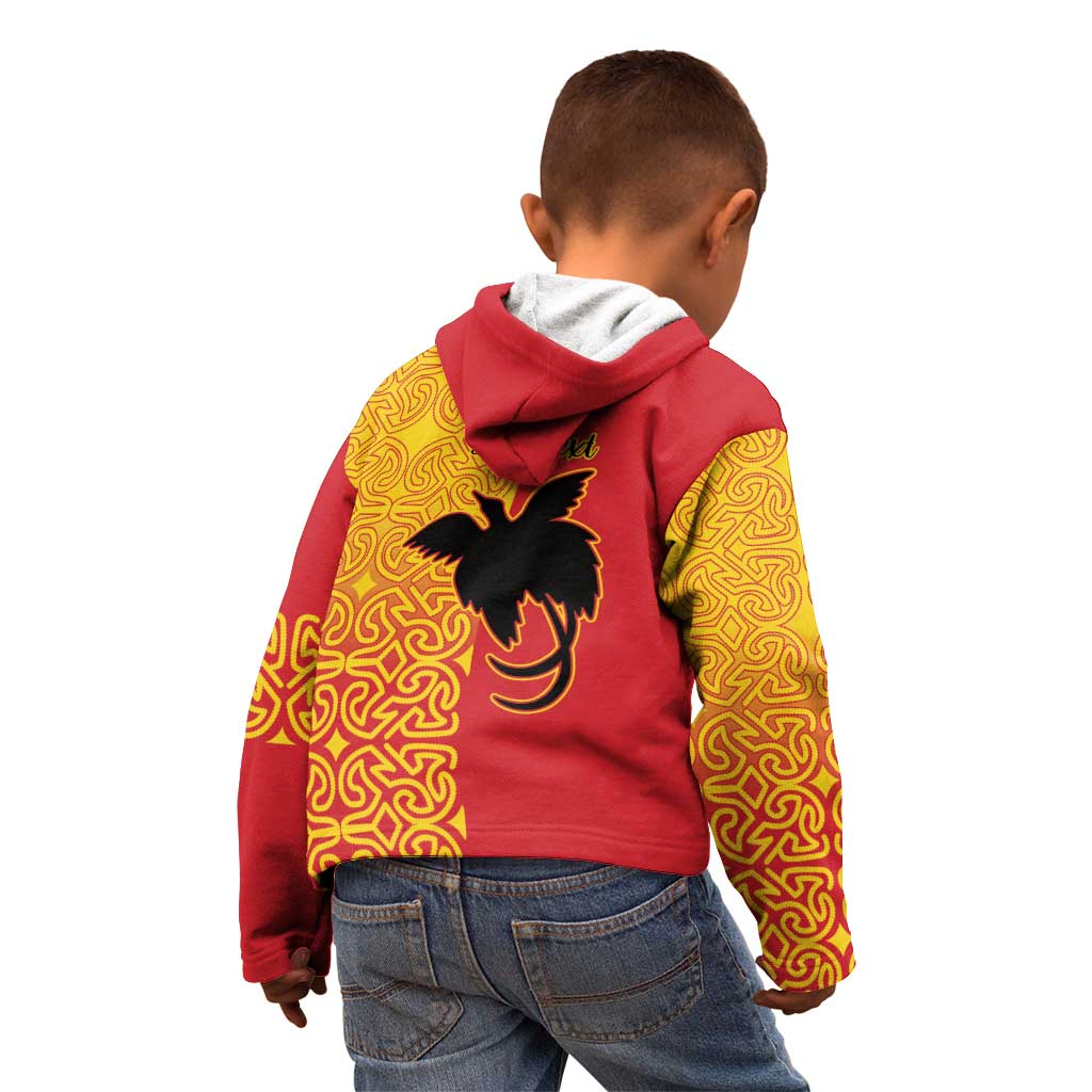 Papua New Guinea Oro Tapa Personalised Kid Hoodie Simple Bird of Paradise Style LT9 - Polynesian Pride