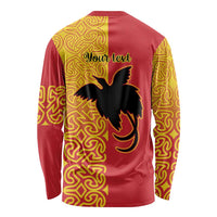 Papua New Guinea Oro Tapa Personalised Long Sleeve Shirt Simple Bird of Paradise Style LT9 - Polynesian Pride