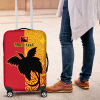 Papua New Guinea Oro Tapa Personalised Luggage Cover Simple Bird of Paradise Style LT9 Red - Polynesian Pride
