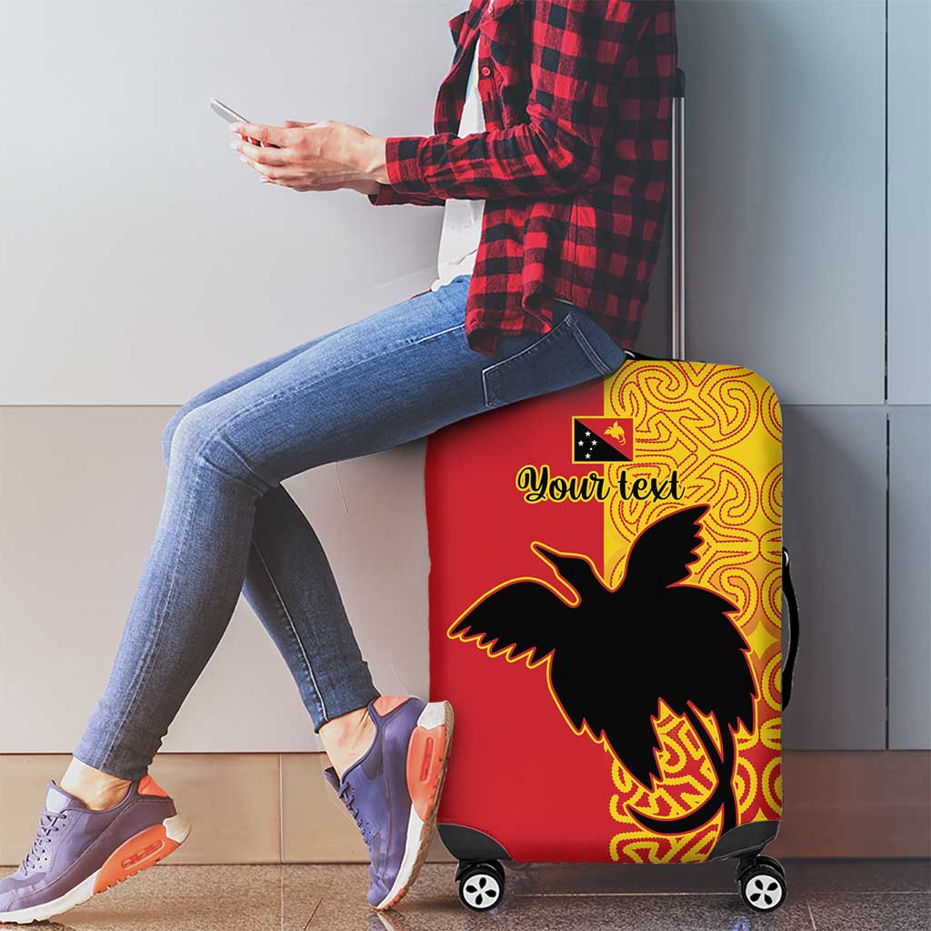 Papua New Guinea Oro Tapa Personalised Luggage Cover Simple Bird of Paradise Style LT9 - Polynesian Pride