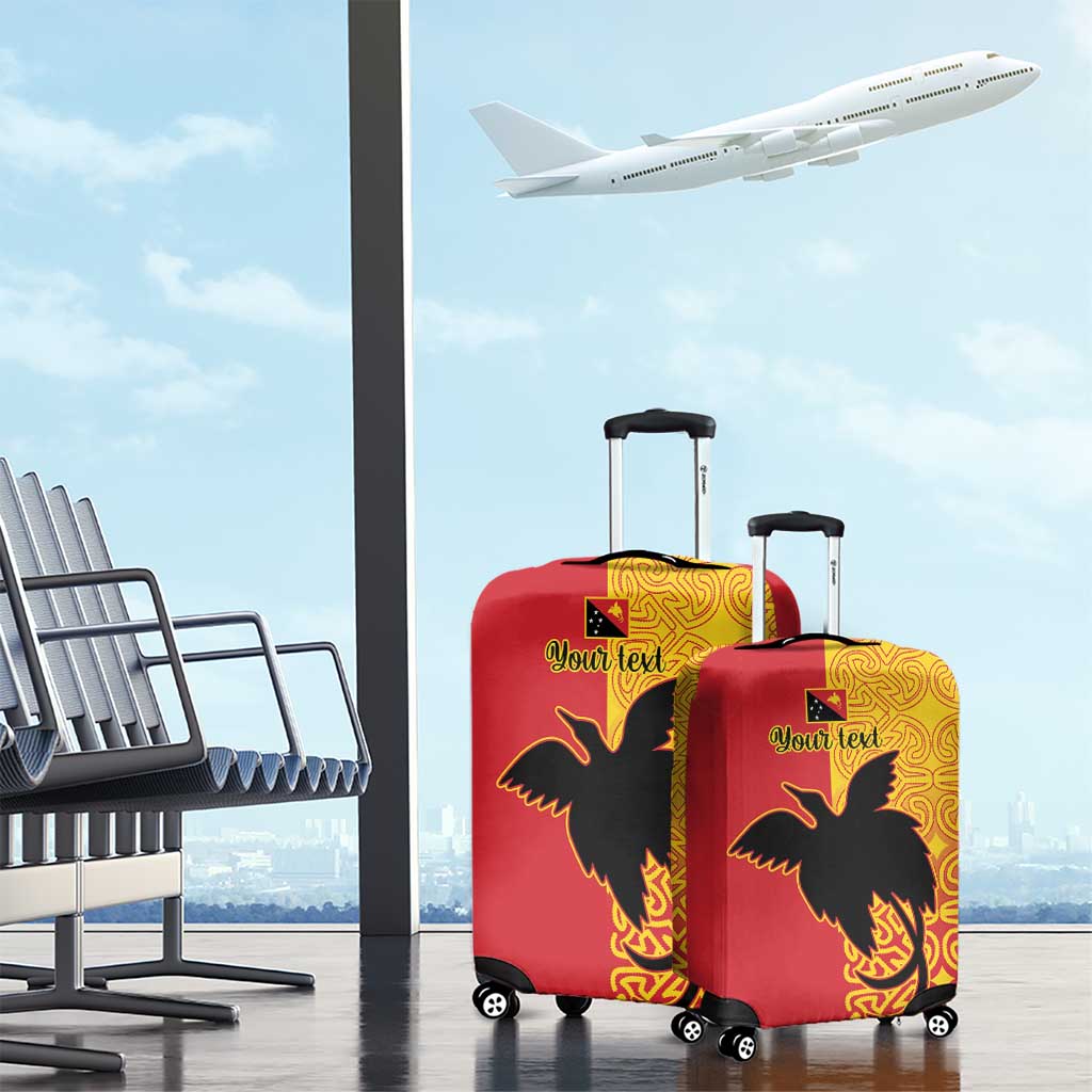 Papua New Guinea Oro Tapa Personalised Luggage Cover Simple Bird of Paradise Style LT9 - Polynesian Pride