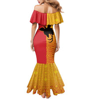 Papua New Guinea Oro Tapa Personalised Mermaid Dress Simple Bird of Paradise Style LT9 - Polynesian Pride