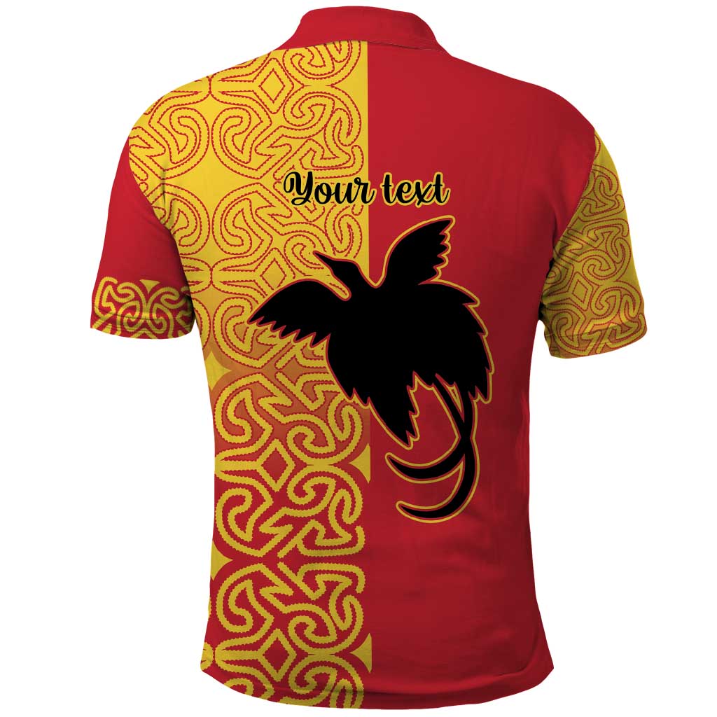 Papua New Guinea Oro Tapa Personalised Polo Shirt Simple Bird of Paradise Style LT9 - Polynesian Pride