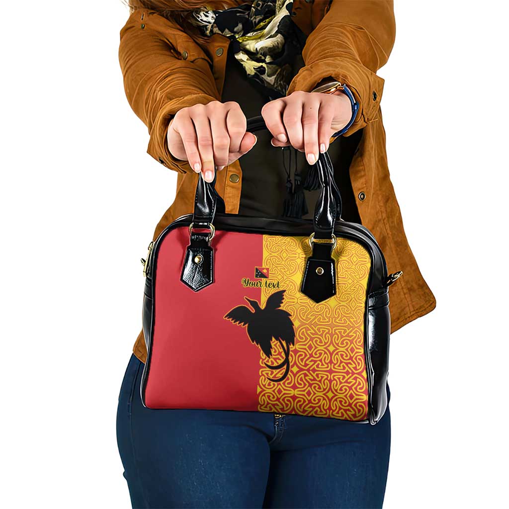Papua New Guinea Oro Tapa Personalised Shoulder Handbag Simple Bird of Paradise Style - Polynesian Pride