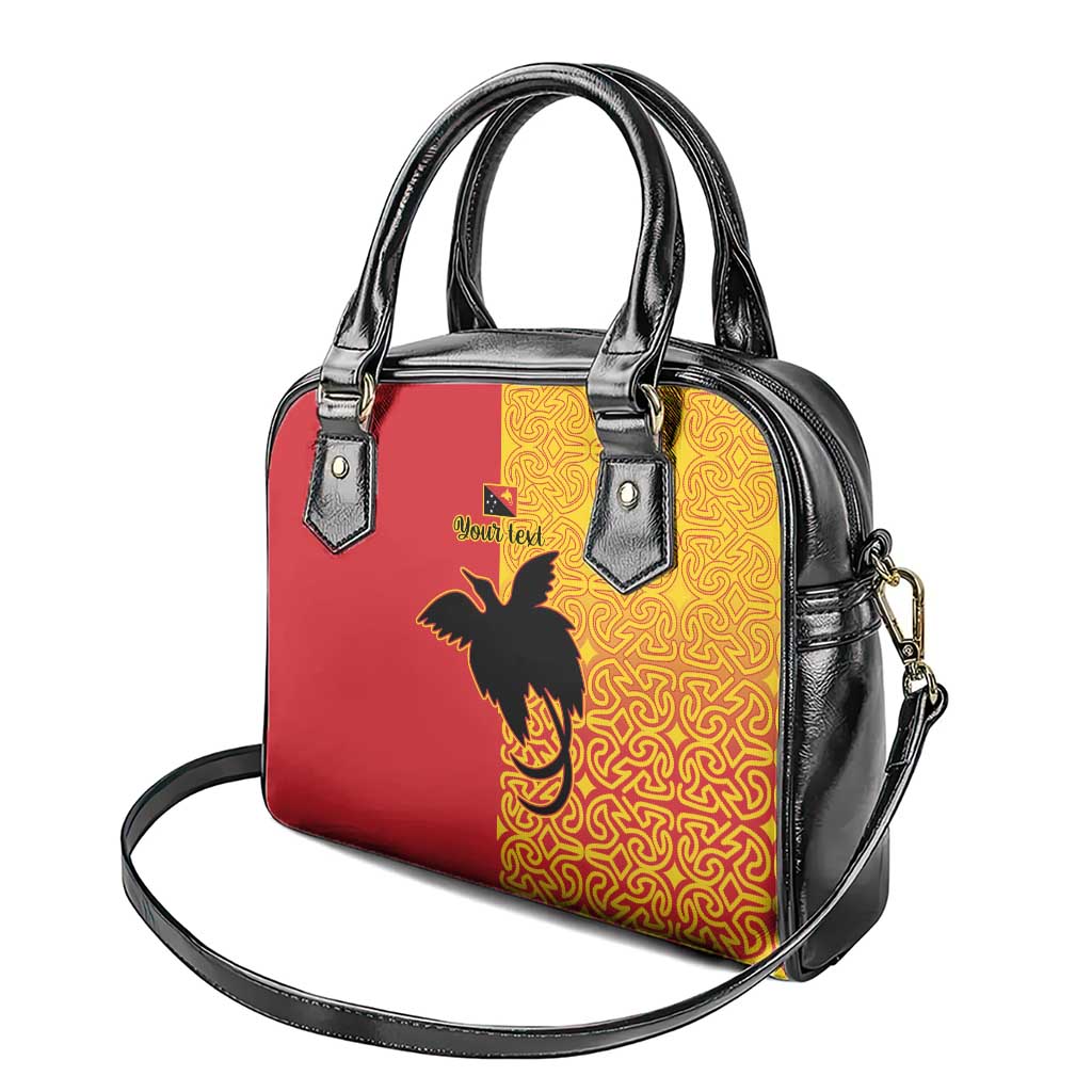 Papua New Guinea Oro Tapa Personalised Shoulder Handbag Simple Bird of Paradise Style - Polynesian Pride