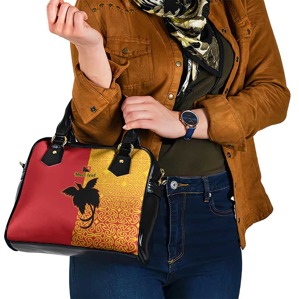 Papua New Guinea Oro Tapa Personalised Shoulder Handbag Simple Bird of Paradise Style - Polynesian Pride