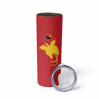 Papua New Guinea Oro Tapa Personalised Skinny Tumbler Simple Bird of Paradise Style LT9 - Polynesian Pride