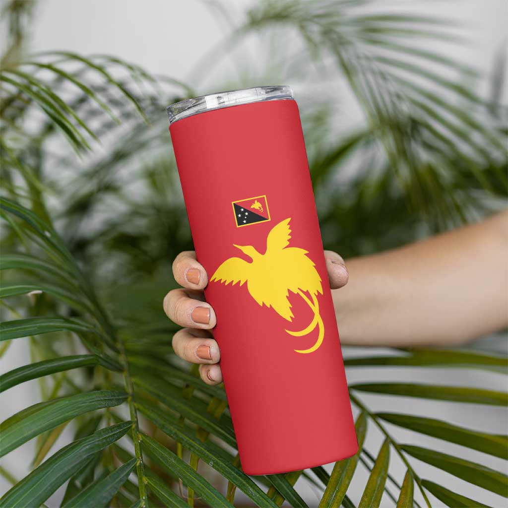 Papua New Guinea Oro Tapa Personalised Skinny Tumbler Simple Bird of Paradise Style LT9 - Polynesian Pride