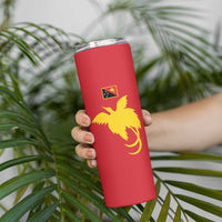 Papua New Guinea Oro Tapa Personalised Skinny Tumbler Simple Bird of Paradise Style LT9 - Polynesian Pride