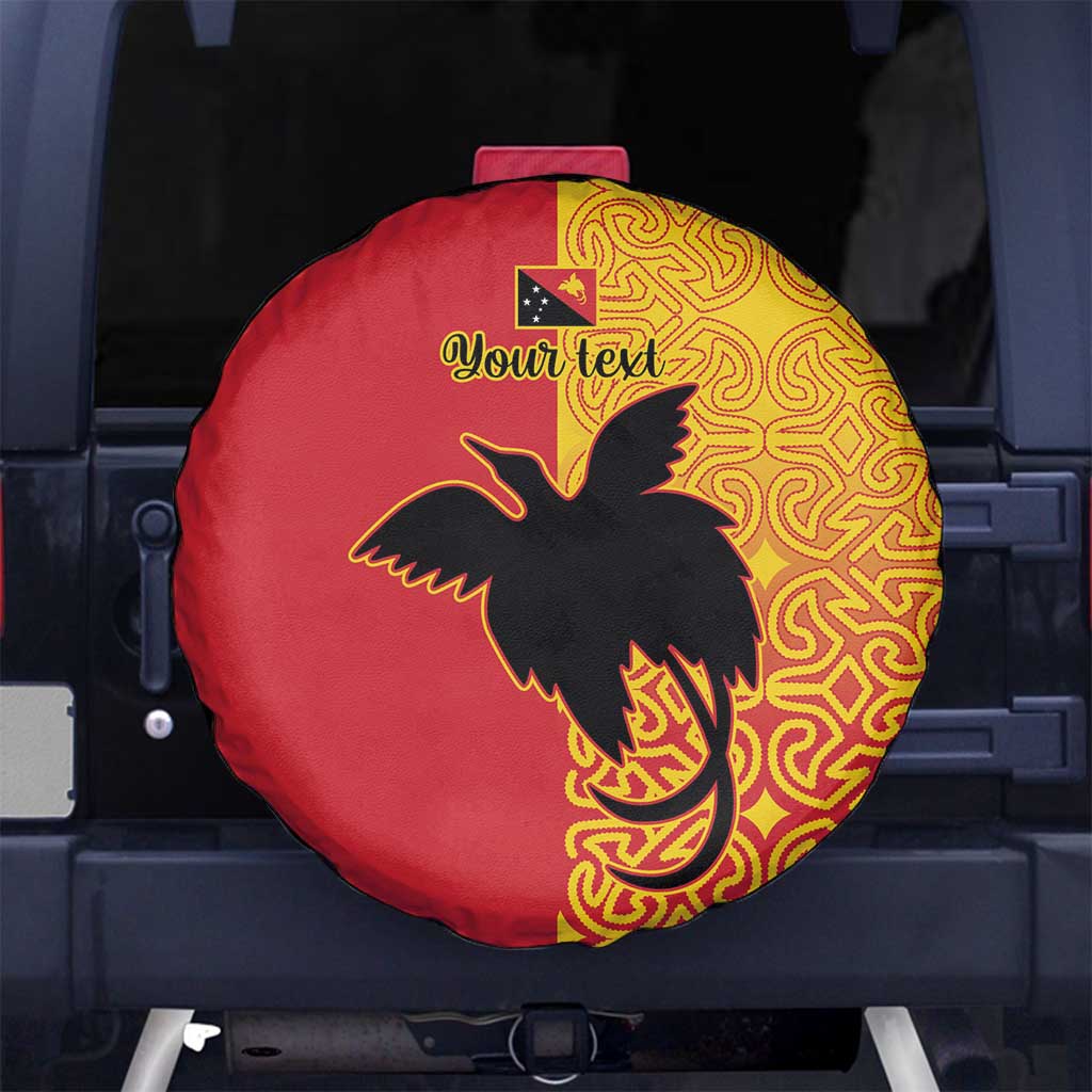 Papua New Guinea Oro Tapa Personalised Spare Tire Cover Simple Bird of Paradise Style LT9 No hole Red - Polynesian Pride