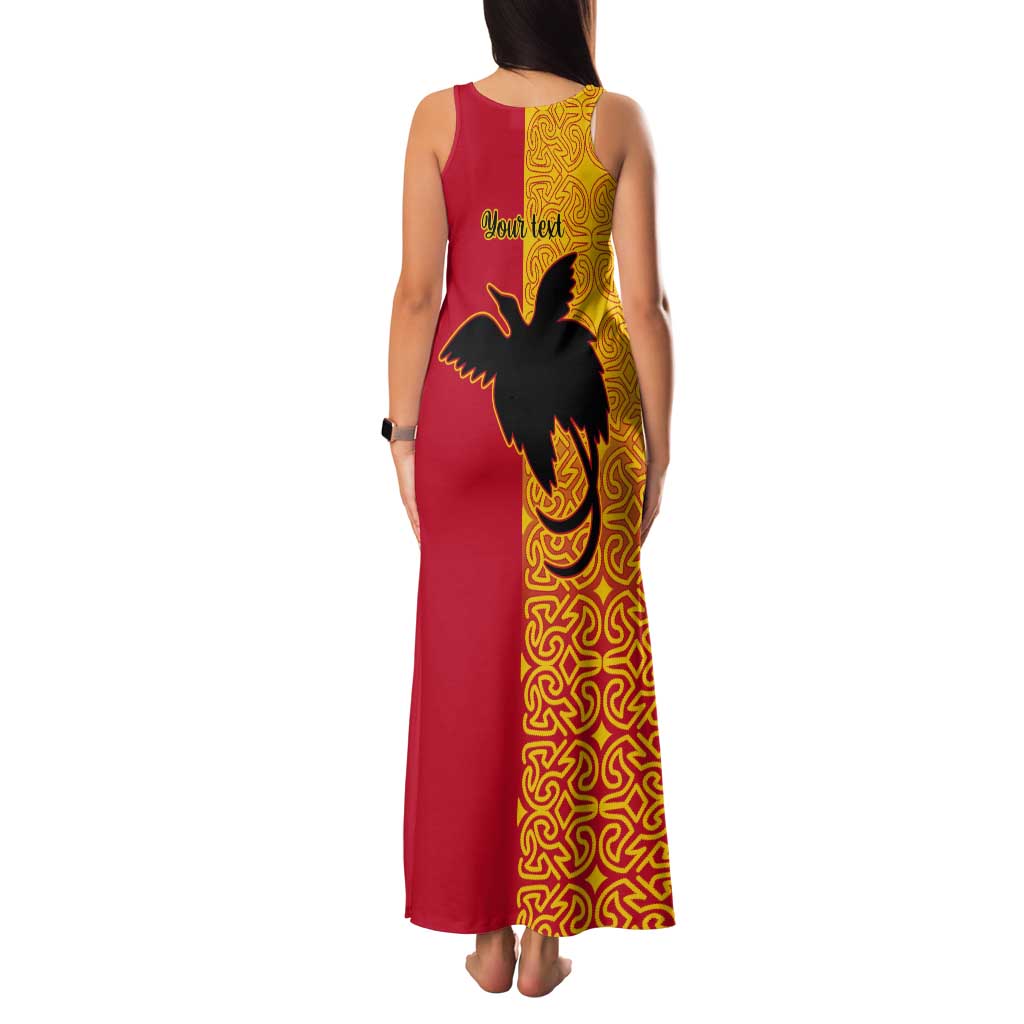 Papua New Guinea Oro Tapa Personalised Tank Maxi Dress Simple Bird of Paradise Style LT9 - Polynesian Pride