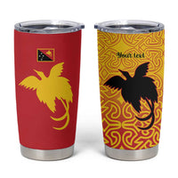 Papua New Guinea Oro Tapa Personalised Tumbler Cup Simple Bird of Paradise Style LT9 Red - Polynesian Pride