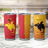 Papua New Guinea Oro Tapa Personalised Tumbler Cup Simple Bird of Paradise Style LT9 - Polynesian Pride