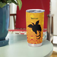 Papua New Guinea Oro Tapa Personalised Tumbler Cup Simple Bird of Paradise Style LT9 - Polynesian Pride