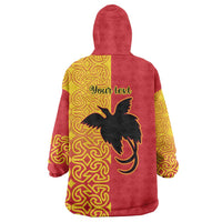 Papua New Guinea Oro Tapa Personalised Wearable Blanket Hoodie Simple Bird of Paradise Style LT9 - Polynesian Pride
