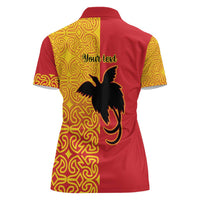 Papua New Guinea Oro Tapa Personalised Women Polo Shirt Simple Bird of Paradise Style LT9 - Polynesian Pride
