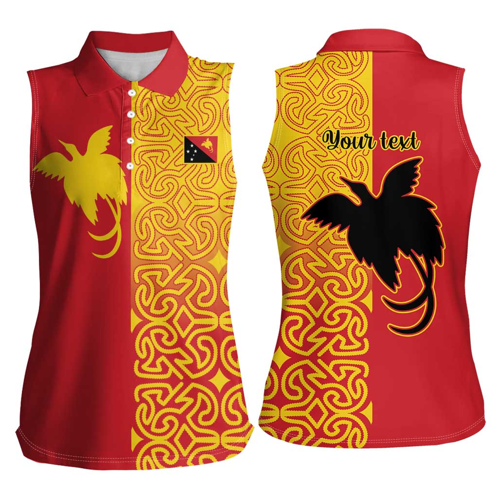 Papua New Guinea Oro Tapa Personalised Women Sleeveless Polo Shirt Simple Bird of Paradise Style LT9 - Polynesian Pride