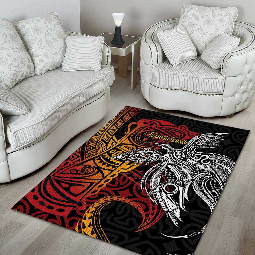 Papua New Guinea Sepik Personalised Area Rug PNG Bird of Paradise Tattoo LT9 - Polynesian Pride