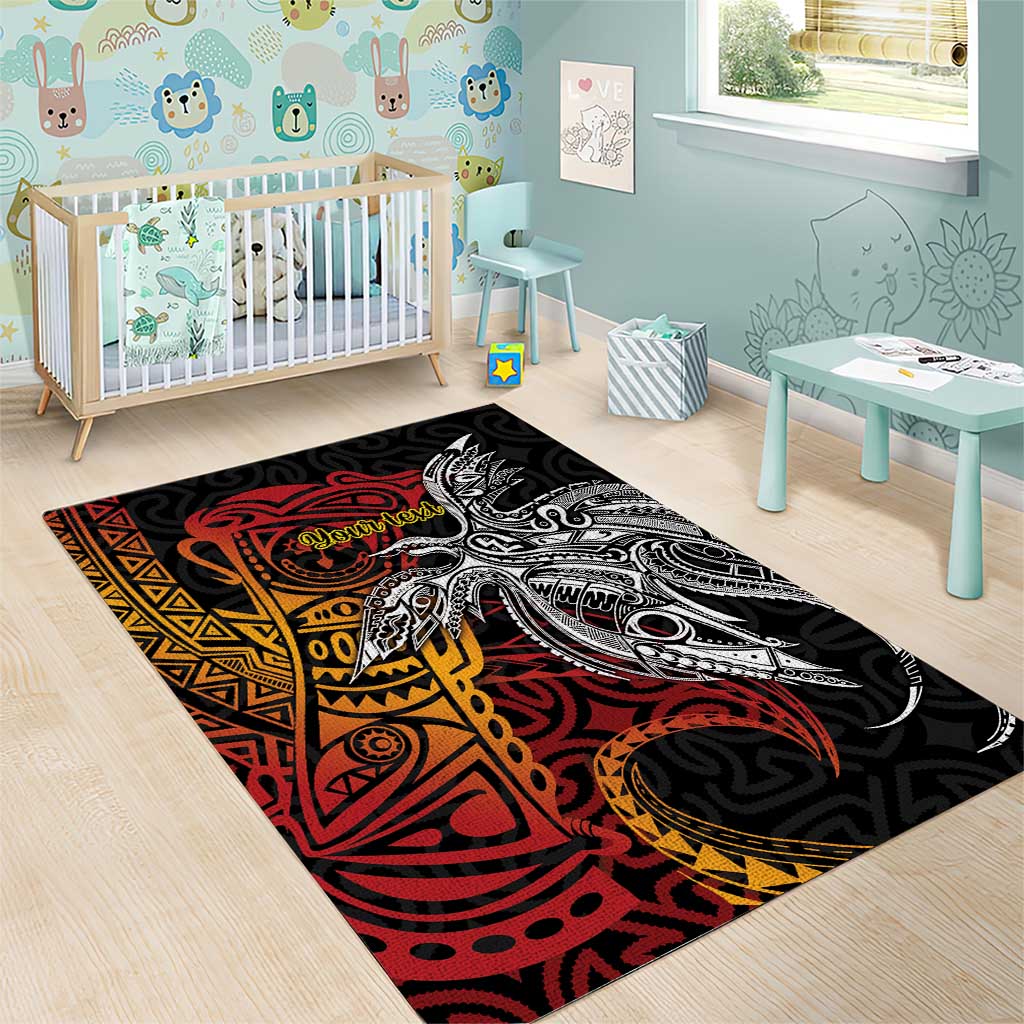 Papua New Guinea Sepik Personalised Area Rug PNG Bird of Paradise Tattoo LT9 - Polynesian Pride