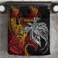 Papua New Guinea Sepik Personalised Bedding Set PNG Bird of Paradise Tattoo LT9 Black - Polynesian Pride