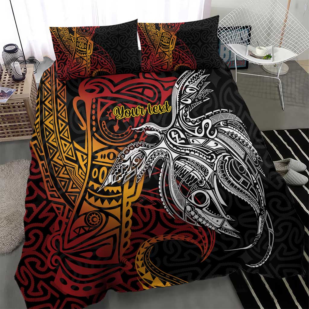 Papua New Guinea Sepik Personalised Bedding Set PNG Bird of Paradise Tattoo LT9 - Polynesian Pride