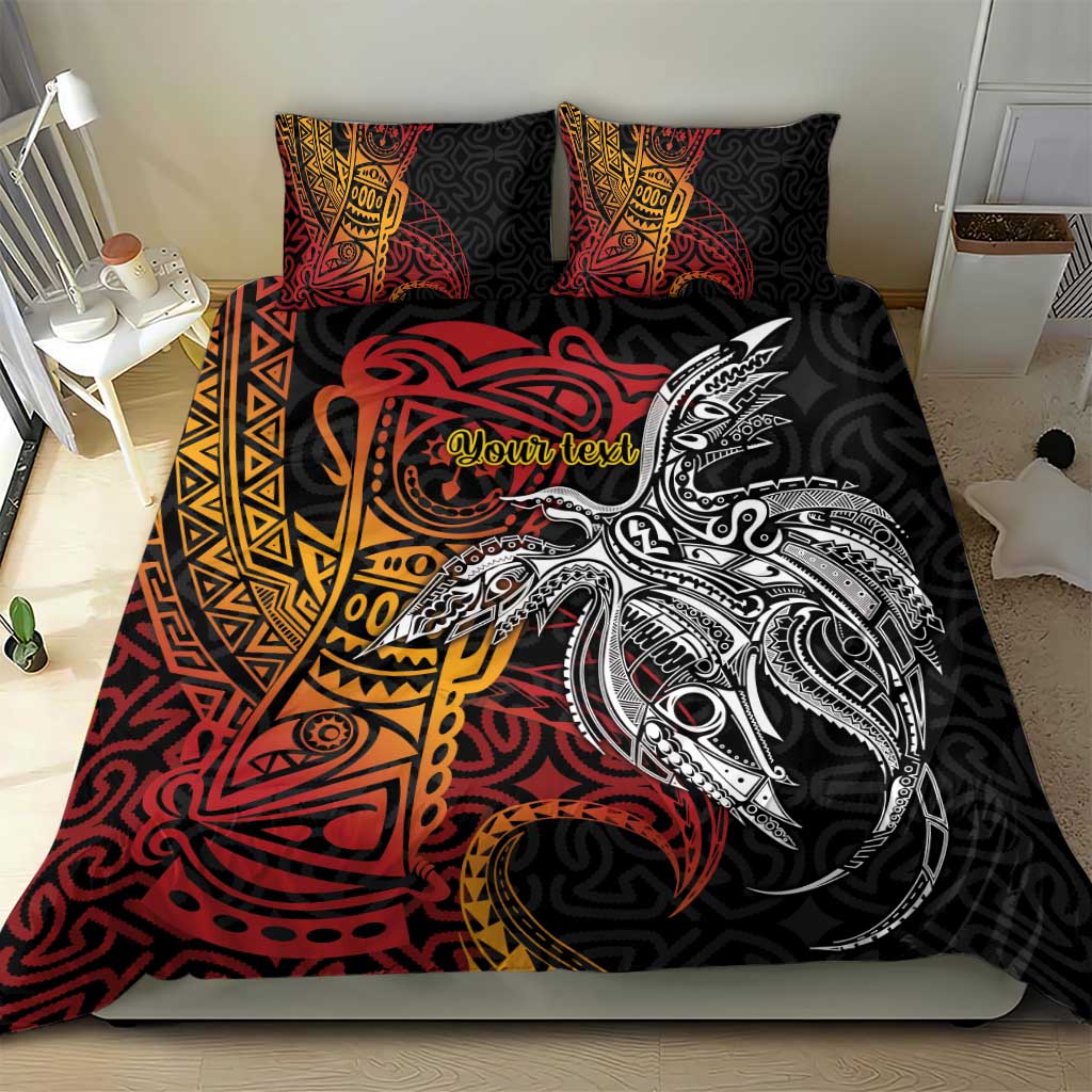 Papua New Guinea Sepik Personalised Bedding Set PNG Bird of Paradise Tattoo LT9 - Polynesian Pride