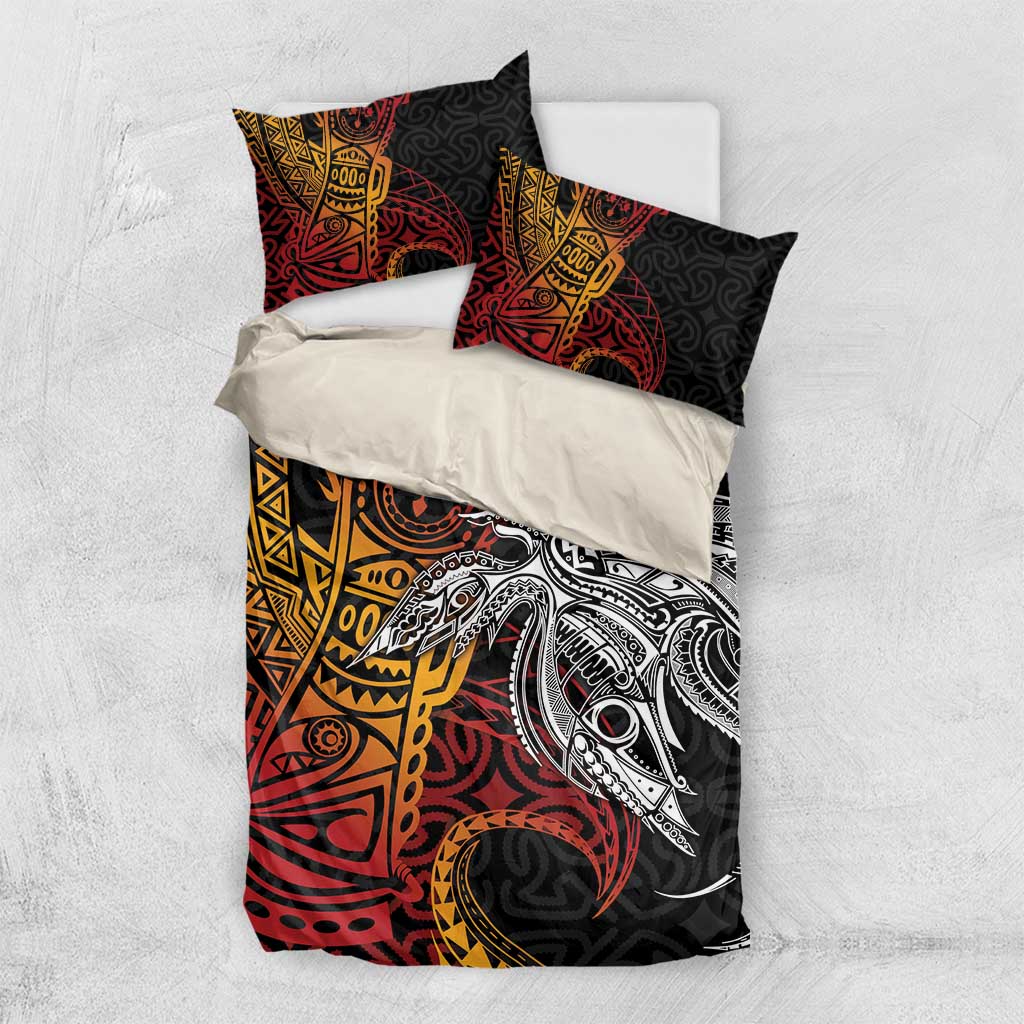 Papua New Guinea Sepik Personalised Bedding Set PNG Bird of Paradise Tattoo LT9 US Twin 172cm x 218cm Black - Polynesian Pride