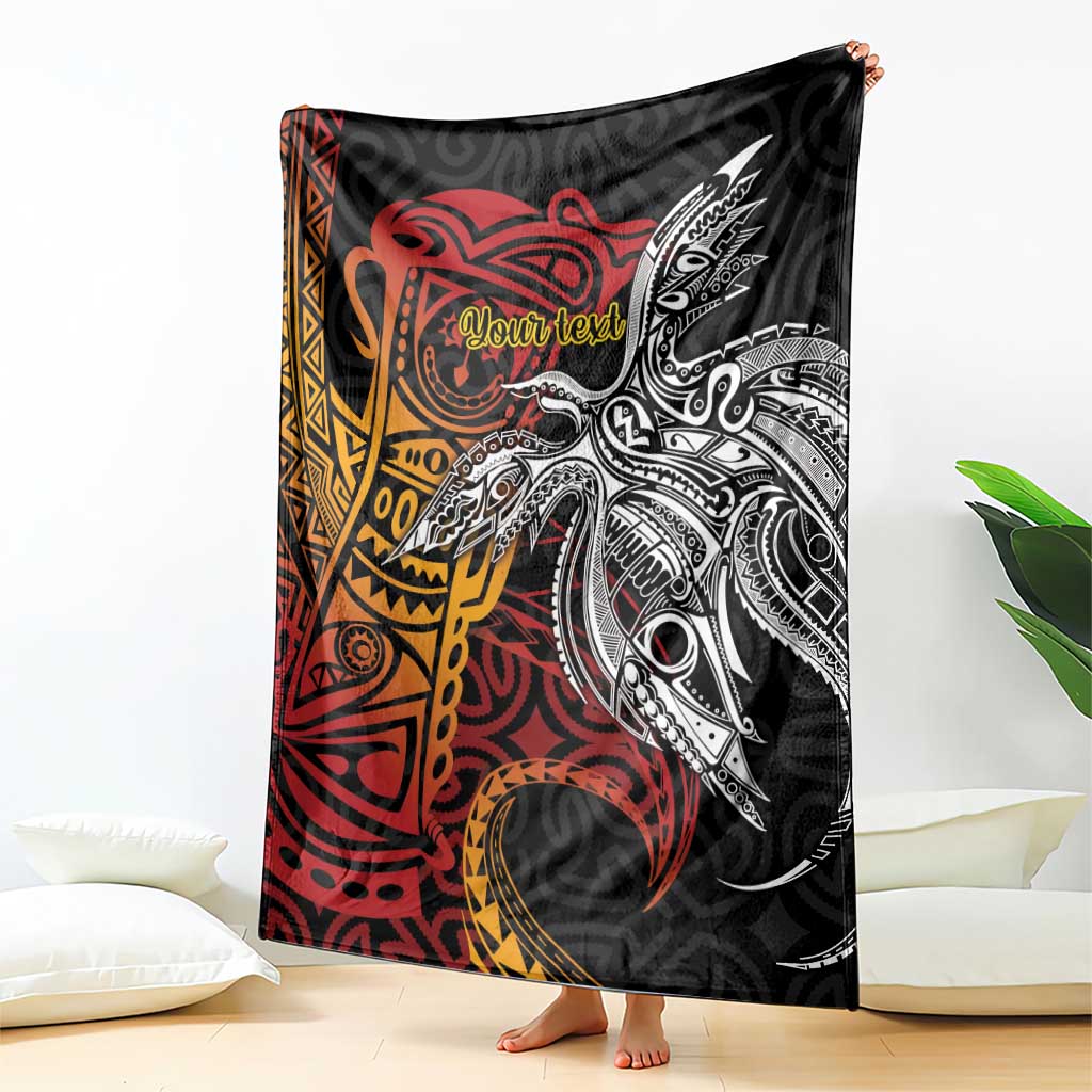 Papua New Guinea Sepik Personalised Blanket PNG Bird of Paradise Tattoo LT9 - Polynesian Pride