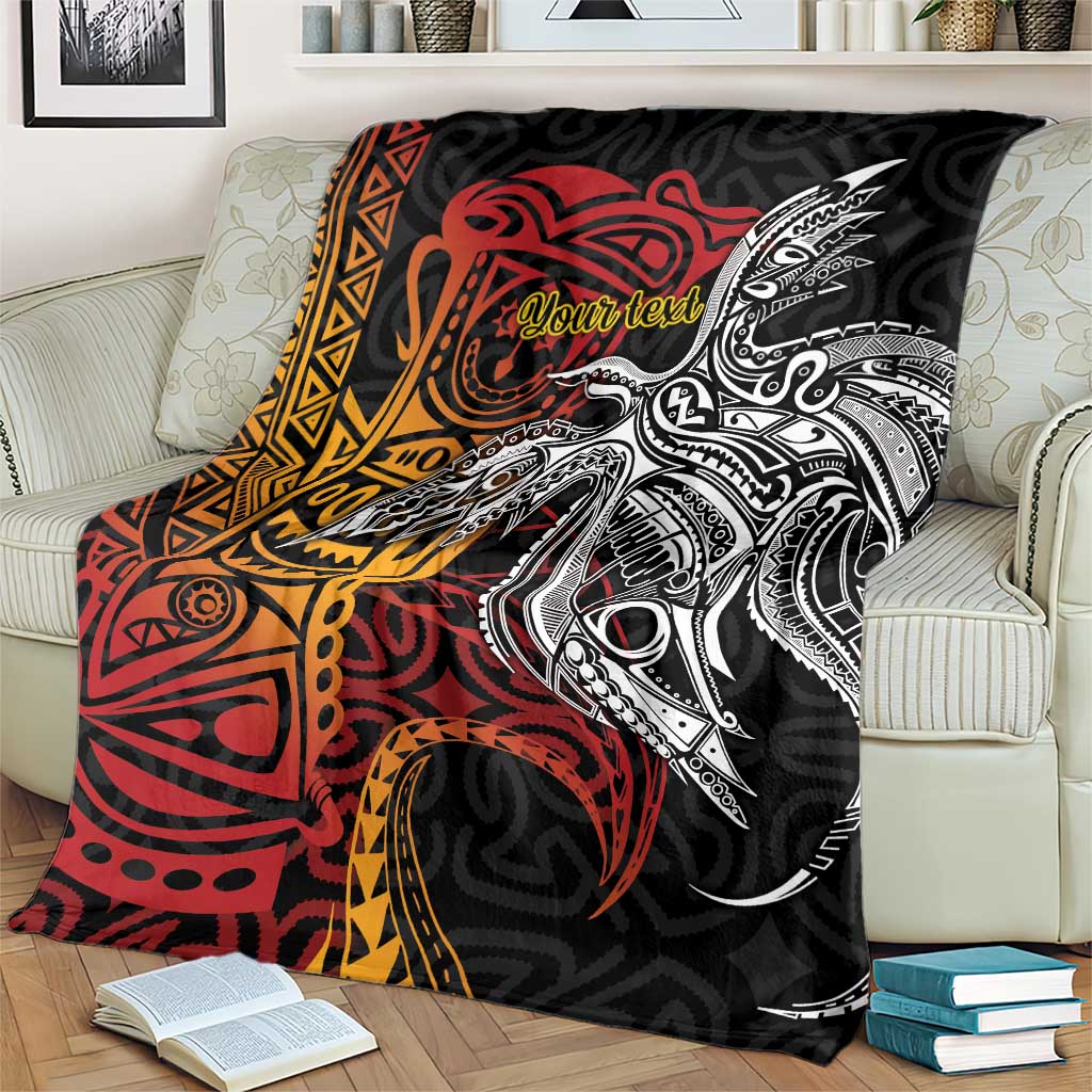 Papua New Guinea Sepik Personalised Blanket PNG Bird of Paradise Tattoo LT9 - Polynesian Pride