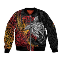 Papua New Guinea Sepik Personalised Bomber Jacket PNG Bird of Paradise Tattoo LT9 Unisex Black - Polynesian Pride