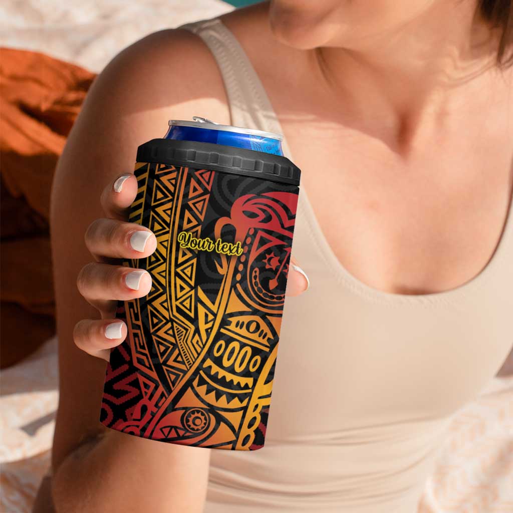Papua New Guinea Sepik Personalised 4 in 1 Can Cooler Tumbler PNG Bird of Paradise Tattoo LT9 - Polynesian Pride