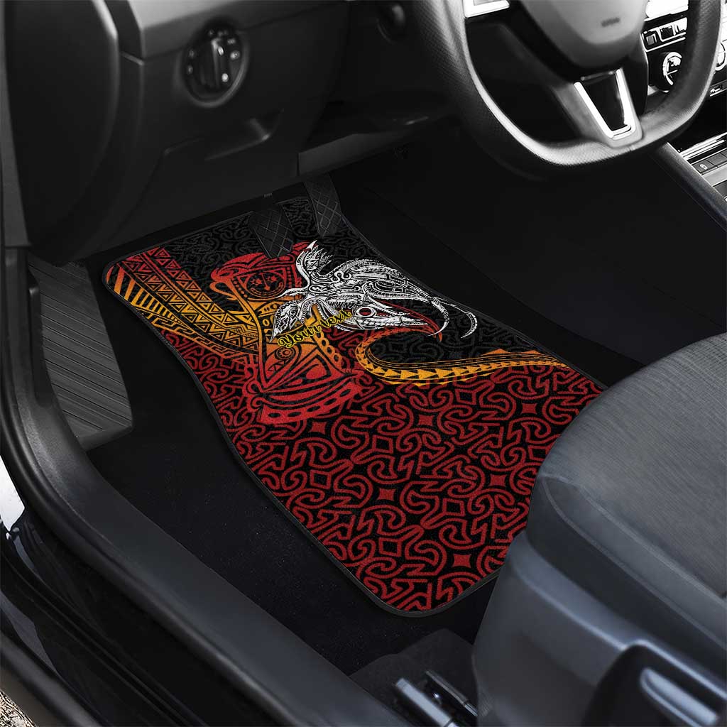 Papua New Guinea Sepik Personalised Car Mats PNG Bird of Paradise Tattoo LT9 - Polynesian Pride