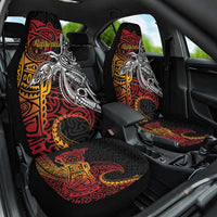 Papua New Guinea Sepik Personalised Car Seat Cover PNG Bird of Paradise Tattoo LT9 One Size Black - Polynesian Pride