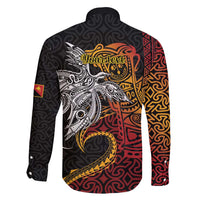 Papua New Guinea Sepik Personalised Family Matching Off Shoulder Short Dress and Hawaiian Shirt PNG Bird of Paradise Tattoo LT9 - Polynesian Pride