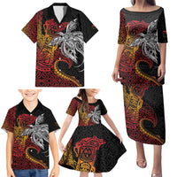 Papua New Guinea Sepik Personalised Family Matching Puletasi and Hawaiian Shirt PNG Bird of Paradise Tattoo LT9 - Polynesian Pride