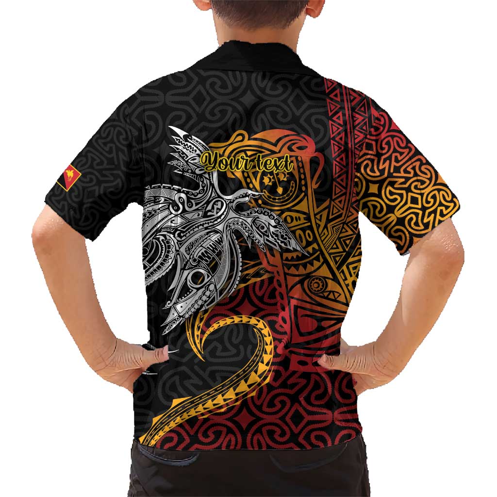 Papua New Guinea Sepik Personalised Family Matching Short Sleeve Bodycon Dress and Hawaiian Shirt PNG Bird of Paradise Tattoo LT9 - Polynesian Pride