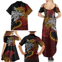 Papua New Guinea Sepik Personalised Family Matching Summer Maxi Dress and Hawaiian Shirt PNG Bird of Paradise Tattoo LT9 - Polynesian Pride