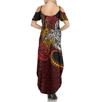 Papua New Guinea Sepik Personalised Family Matching Summer Maxi Dress and Hawaiian Shirt PNG Bird of Paradise Tattoo LT9 - Polynesian Pride