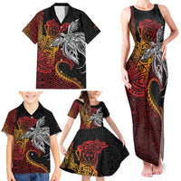 Papua New Guinea Sepik Personalised Family Matching Tank Maxi Dress and Hawaiian Shirt PNG Bird of Paradise Tattoo LT9 - Polynesian Pride