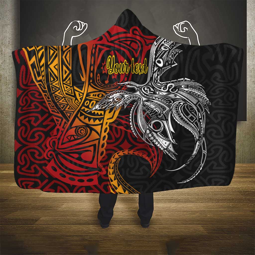 Papua New Guinea Sepik Personalised Hooded Blanket PNG Bird of Paradise Tattoo LT9 - Polynesian Pride