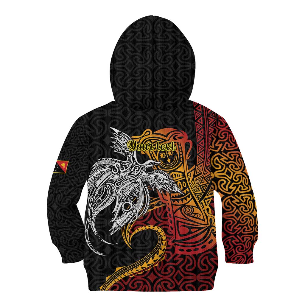 Papua New Guinea Sepik Personalised Kid Hoodie PNG Bird of Paradise Tattoo LT9 - Polynesian Pride