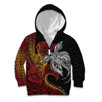 Papua New Guinea Sepik Personalised Kid Hoodie PNG Bird of Paradise Tattoo LT9 Zip Hoodie Black - Polynesian Pride