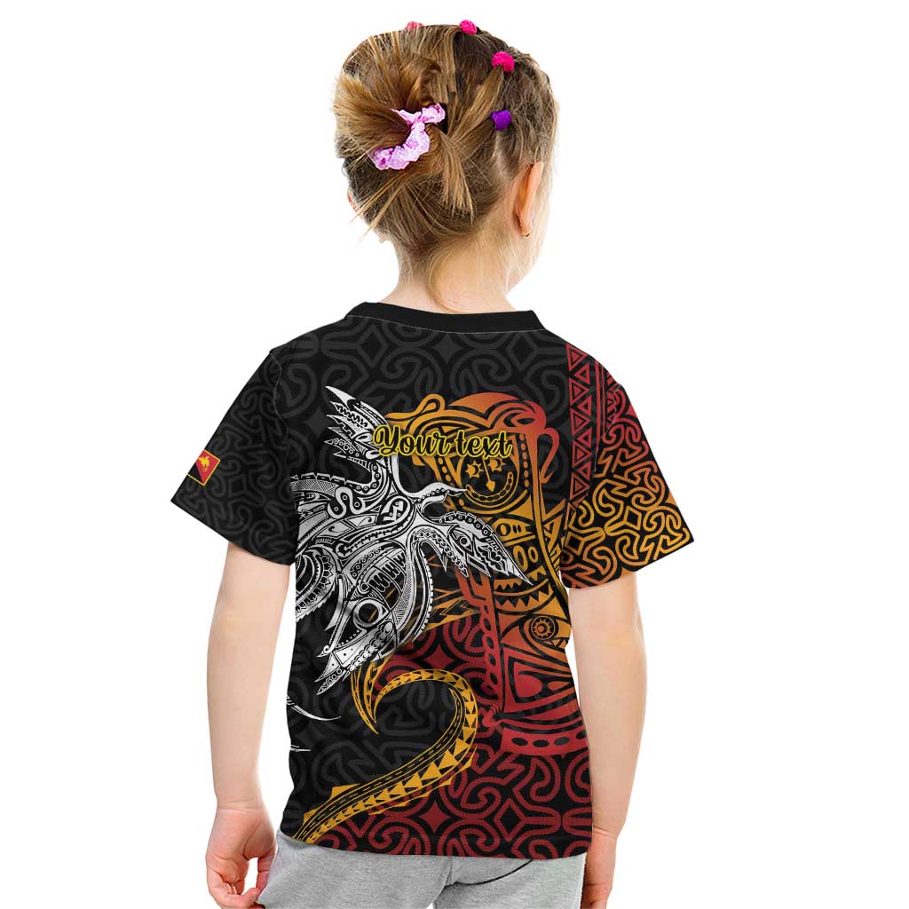 Papua New Guinea Sepik Personalised Kid T Shirt PNG Bird of Paradise Tattoo LT9 - Polynesian Pride