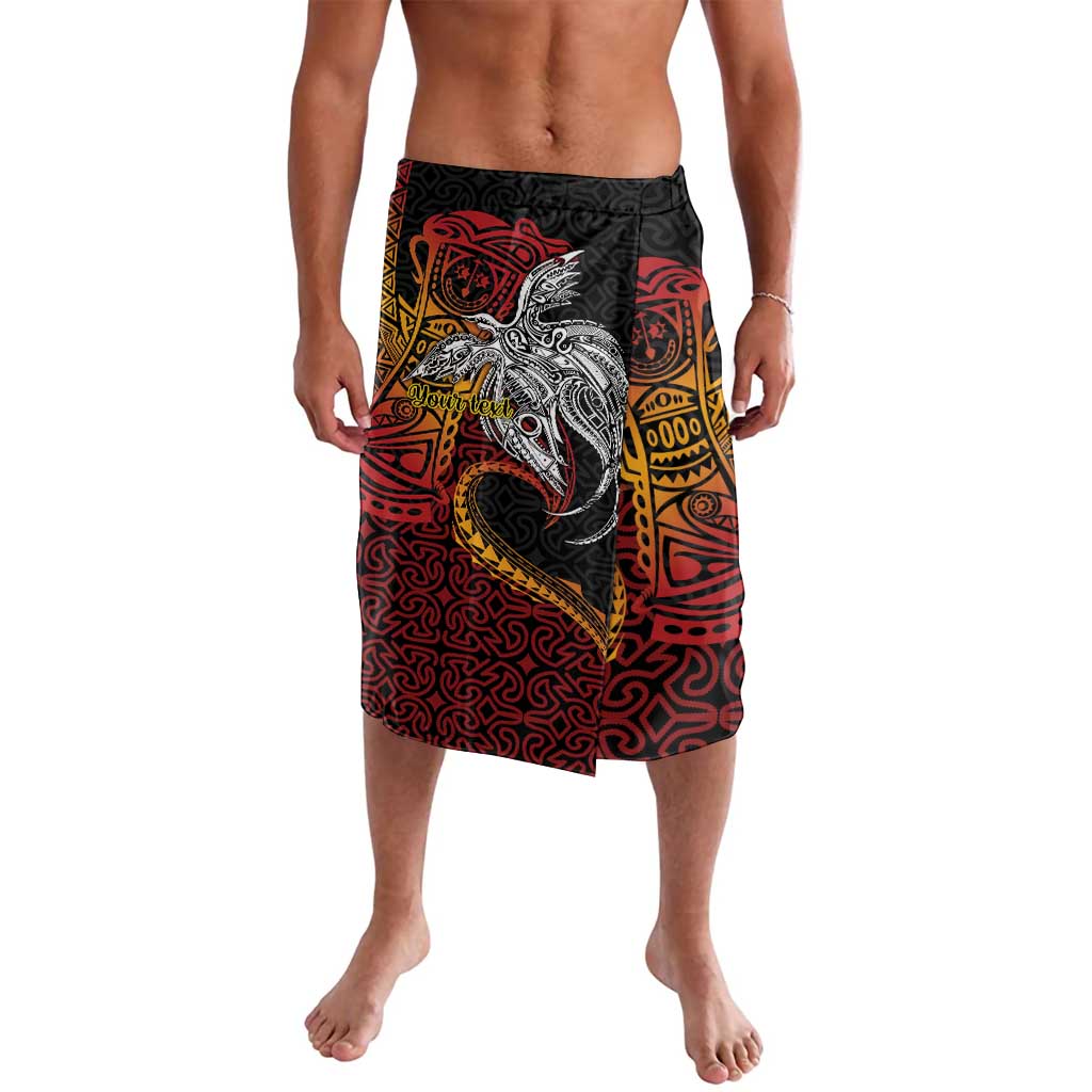 Papua New Guinea Sepik Personalised Lavalava PNG Bird of Paradise Tattoo LT9 Black - Polynesian Pride
