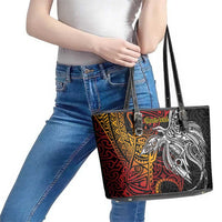Papua New Guinea Sepik Personalised Leather Tote Bag PNG Bird of Paradise Tattoo LT9 - Polynesian Pride